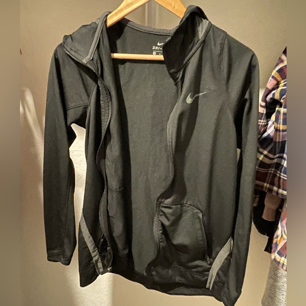 Medium Black Nike Jacket with Hood, Like New